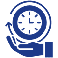 Clock held by a hand illustration